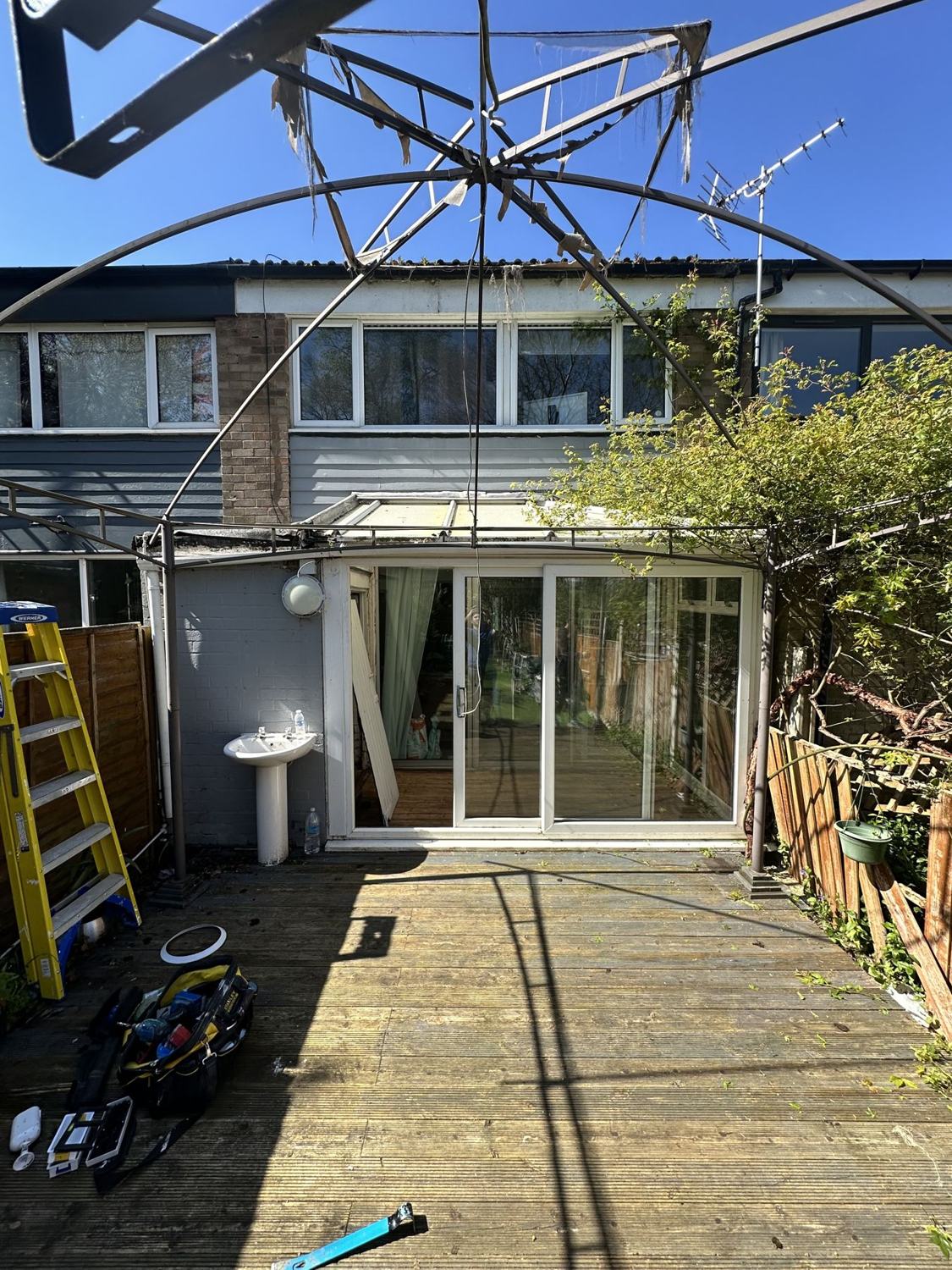 Rear garden before the extension